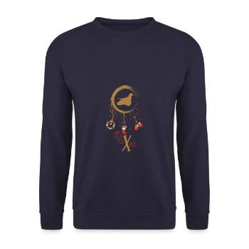 Amerikanischer Cocker Spaniel Weihnachten Weihnach - Unisex Pullover - Navy - Vorne - Alina (178cm) & Michal (187cm)
