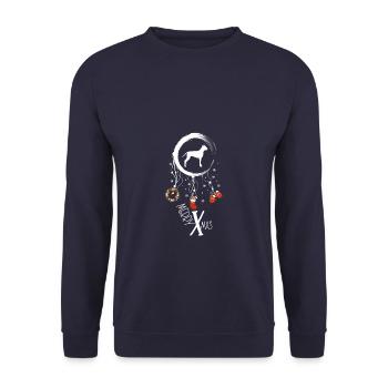 Boxer Weihnachten Weihnachtstraumfänger - Unisex Pullover - Navy - Vorne - Alina (178cm) & Michal (187cm)