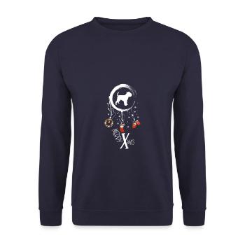 Brussel Griffon Weihnachten Weihnachtstraumfänger - Unisex Pullover - Navy - Vorne - Alina (178cm) & Michal (187cm)