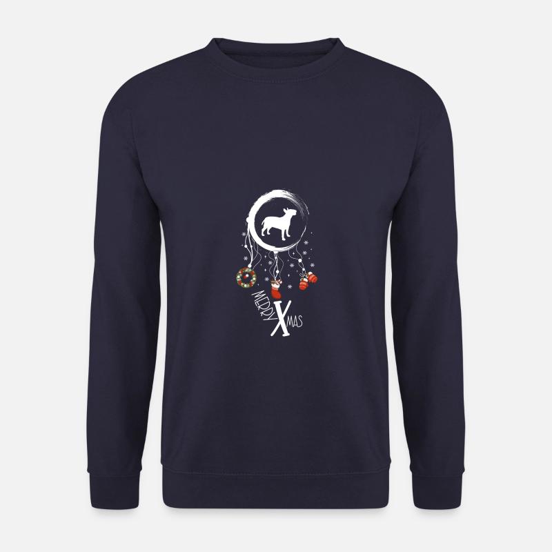 Bull Terrier Weihnachten Weihnachtstraumfänger - Unisex Pullover - Navy