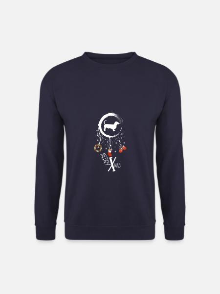 Dackel Weihnachten Weihnachtstraumfänger - Unisex Pullover - Navy