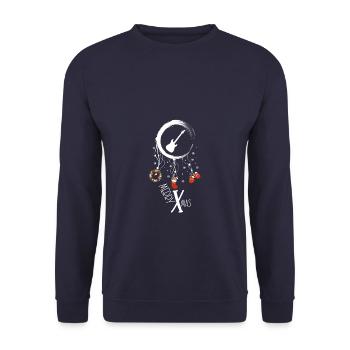 E-Bass Weihnachten Weihnachtstraumfänger - Unisex Pullover - Navy - Vorne - Alina (178cm) & Michal (187cm)