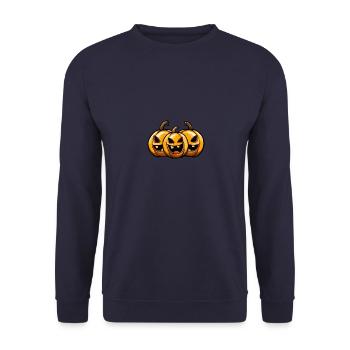 Pumpkin Halloween - Unisex Sweatshirt - navy - Front - Alina (178cm) & Michal (187cm)