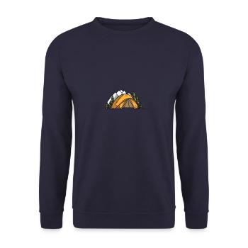 Camping Tent Outdoor - Unisex Sweatshirt - navy - Front - Alina (178cm) & Michal (187cm)
