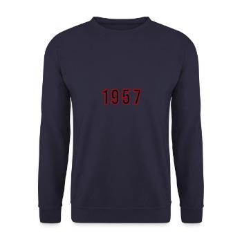 1957 Année Numéro - Sweat-shirt Unisexe - marine - Devant - Alina (178cm) & Michal (187cm)