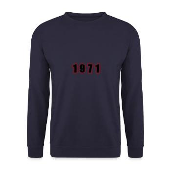 1971 Year Birthday - Unisex Sweatshirt - navy - Front - Alina (178cm) & Michal (187cm)