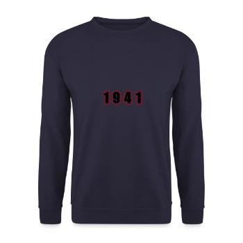 1941 Year Birthday - Unisex Sweatshirt - navy - Front - Alina (178cm) & Michal (187cm)