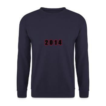2014 Jahr Geburtstag - Unisex Pullover - Navy - Vorne - Alina (178cm) & Michal (187cm)