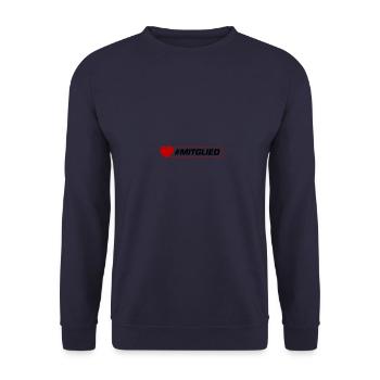 Mitglied Herz - Unisex Pullover - Navy - Vorne - Alina (178cm) & Michal (187cm)