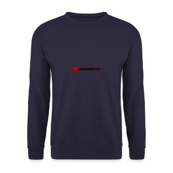 Supporter Herz - Unisex Pullover - Navy - Vorne - Alina (178cm) & Michal (187cm)