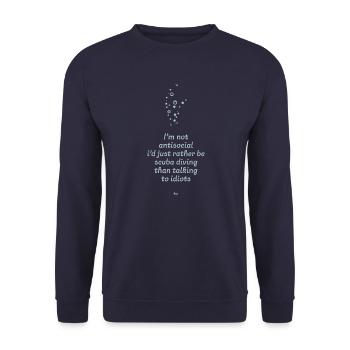 Spruch-Design für Sporttaucher - Unisex Pullover - Navy - Vorne - Alina (178cm) & Michal (187cm)