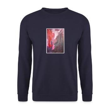 Original Art Print "Phenix" - Unisex Sweatshirt - navy - Front - Alina (178cm) & Michal (187cm)