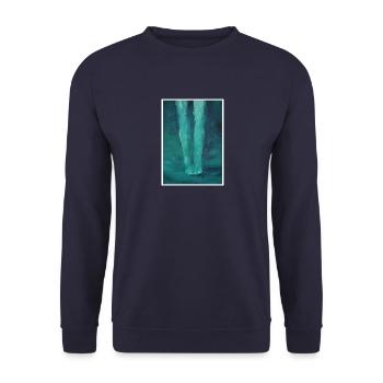 Original Art Print "Sublegs" - Unisex Sweatshirt - navy - Front - Alina (178cm) & Michal (187cm)