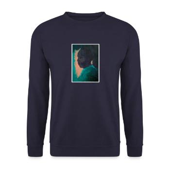 Original Art Print "Heir" - Unisex Sweatshirt - navy - Front - Alina (178cm) & Michal (187cm)