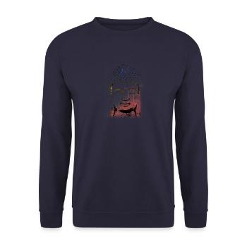 Buddha in warm shades - Unisex Sweatshirt - navy - Front - Alina (178cm) & Michal (187cm)