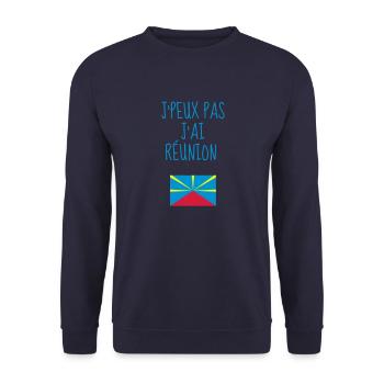 Réunion / 974 / Réunionnais / Réunionnaise - Sweat-shirt Unisexe - marine - Devant - Alina (178cm) & Michal (187cm)