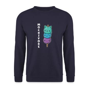 Asiatische Küche Mochi Reis Eis Dessert - Unisex Pullover - Navy - Vorne - Alina (178cm) & Michal (187cm)