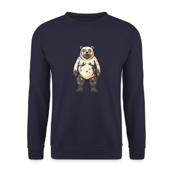 Polar Bear Halloween Animal - Unisex Sweatshirt - navy - Front - Alina (178cm) & Michal (187cm)