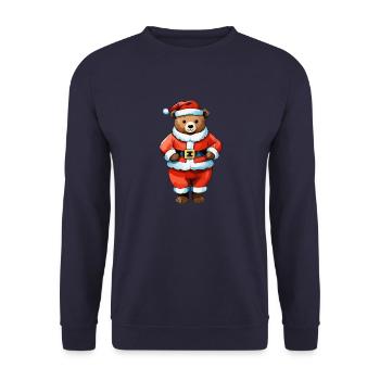 Dessin de Noël Ours - Sweat-shirt Unisexe - marine - Devant - Alina (178cm) & Michal (187cm)