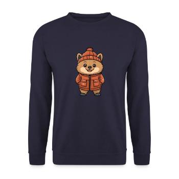 Chow Chow Chien élégant - Sweat-shirt Unisexe - marine - Devant - Alina (178cm) & Michal (187cm)