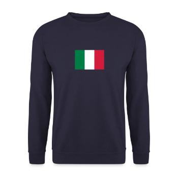 Nationalflagge von Italien - Unisex Pullover - Navy - Vorne - Alina (178cm) & Michal (187cm)