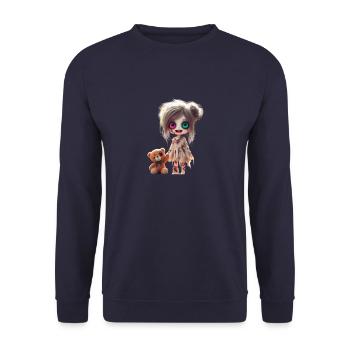 Zombigirl - Unisex Pullover - Navy - Vorne - Alina (178cm) & Michal (187cm)