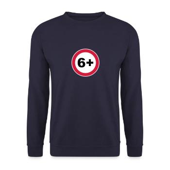 6+ / 6 / 6. / Sechs / Geburtstag / 3c - Unisex Pullover - Navy - Vorne - Alina (178cm) & Michal (187cm)