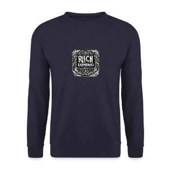 Reich an Erfahrungen - Unisex Pullover - Navy - Vorne - Alina (178cm) & Michal (187cm)