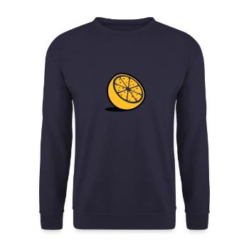 Eine Orange - Unisex Pullover - Navy - Vorne - Alina (178cm) & Michal (187cm)