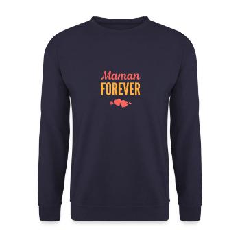 Maman Forever - Sweat-shirt Unisexe - marine - Devant - Alina (178cm) & Michal (187cm)