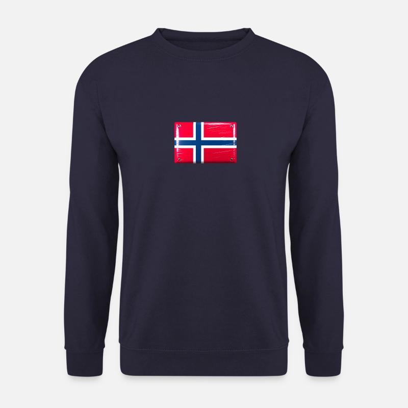 Norwegen Flagge Fahne Blechschild-Optik - Unisex Pullover - Navy