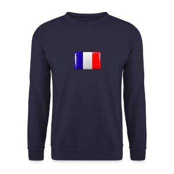France Flag Flag Tin Sign Look - Unisex Sweatshirt - navy - Front - Alina (178cm) & Michal (187cm)