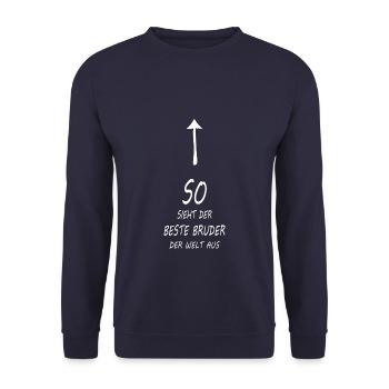 So sieht der beste Bruder der Welt aus - Unisex Pullover - Navy - Vorne - Alina (178cm) & Michal (187cm)
