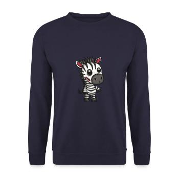 Zebra Halloween Lustig Zombie - Unisex Pullover - Navy - Vorne - Alina (178cm) & Michal (187cm)