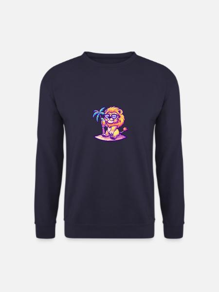 Löwe Sommer Strand Comic - Unisex Pullover - Navy