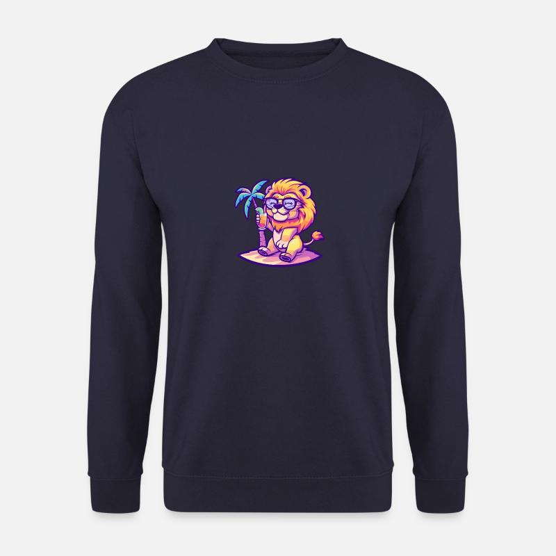 Lion Summer Beach Comic - Unisex Sweatshirt - navy