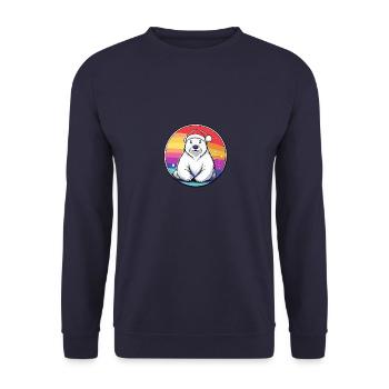 Polar Bear Christmas Christmas - Unisex Sweatshirt - navy - Front - Alina (178cm) & Michal (187cm)
