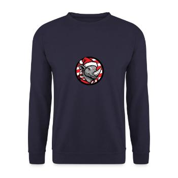 Rhinocéros Noël Noël - Sweat-shirt Unisexe - marine - Devant - Alina (178cm) & Michal (187cm)