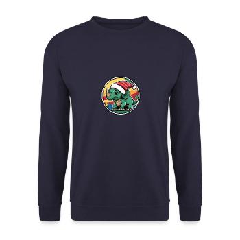 Dinosaure tricératops Noël Noël - Sweat-shirt Unisexe - marine - Devant - Alina (178cm) & Michal (187cm)