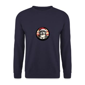 Seal Animal Christmas Christmas - Unisex Sweatshirt - navy - Front - Alina (178cm) & Michal (187cm)