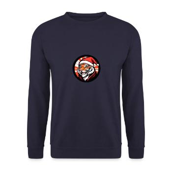 Tiger Weihnachten Christmas - Unisex Sweatshirt - navy - Front - Alina (178cm) & Michal (187cm)
