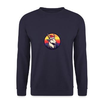 Chèvre de montagne Noël Noël - Sweat-shirt Unisexe - marine - Devant - Alina (178cm) & Michal (187cm)