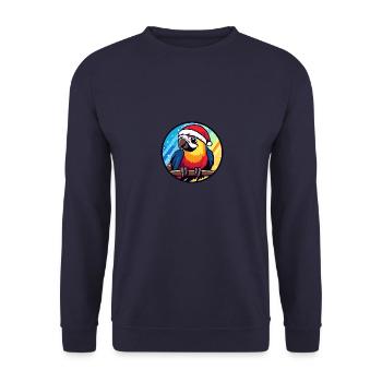 Papagai Weihnachten Christmas - Unisex Sweatshirt - navy - Front - Alina (178cm) & Michal (187cm)