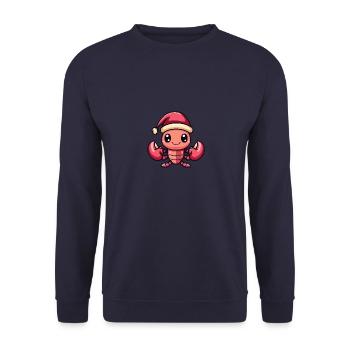 Hummer Krebs Weihnachten Niedlich - Unisex Pullover - Navy - Vorne - Alina (178cm) & Michal (187cm)