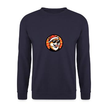 Shiba Inu Chien Noël Cool - Sweat-shirt Unisexe - marine - Devant - Alina (178cm) & Michal (187cm)