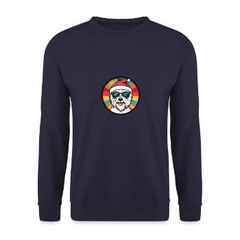 West Highland Terrier Hund Weihnachten Cool - Unisex Pullover - Navy - Vorne - Alina (178cm) & Michal (187cm)