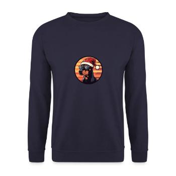 Doberman chien Noël cool - Sweat-shirt Unisexe - marine - Devant - Alina (178cm) & Michal (187cm)