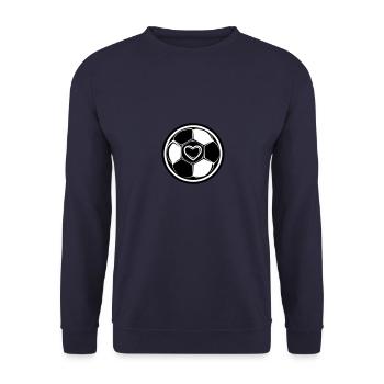 Fussball Symbol Herz Mannschaft - Unisex Pullover - Navy - Vorne - Alina (178cm) & Michal (187cm)