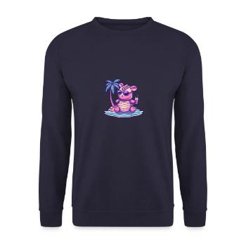 Armadillo Summer Beach Comic - Unisex Sweatshirt - navy - Front - Alina (178cm) & Michal (187cm)