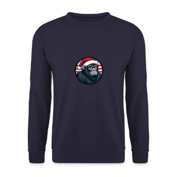 Gorilla Weihnachten Christmas - Unisex Sweatshirt - navy - Front - Alina (178cm) & Michal (187cm)